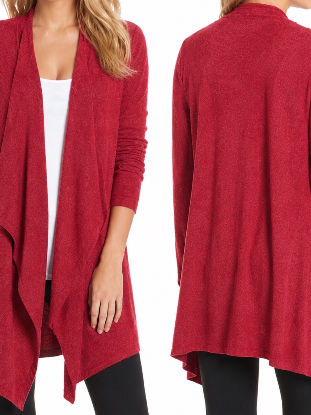 Barefoot Dreams Bamboo Chic Lite Calypso Cardigan Cranberry Red S/M